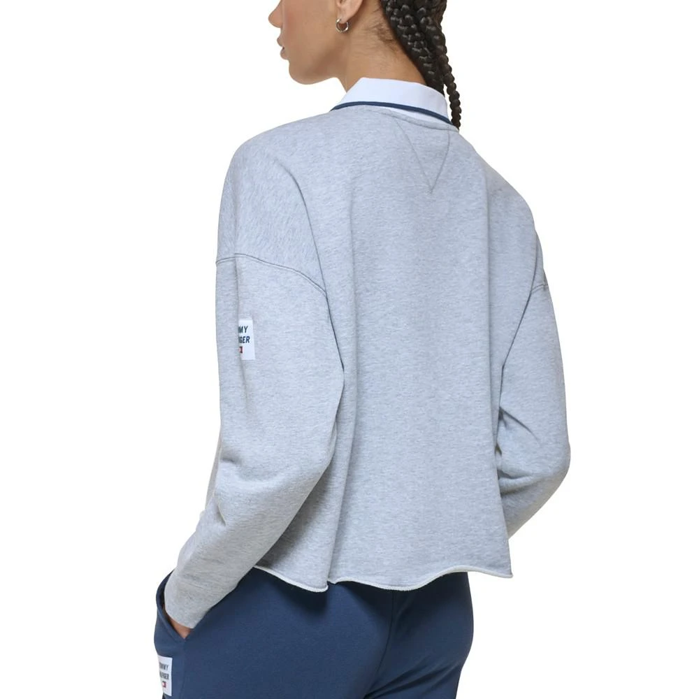 商品Tommy Hilfiger|Women's French Terry Cropped Polo Sweatshirt,价格¥178,第2张图片详细描述