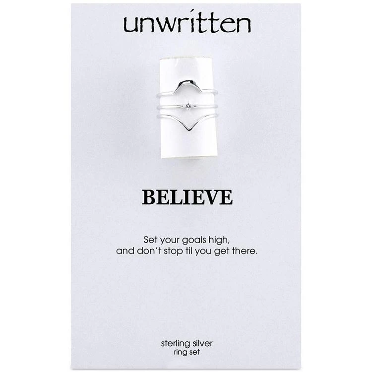 商品Unwritten|3-Pc. Cubic Zirconia Stack Ring in Sterling Silver,价格¥113,第2张图片详细描述