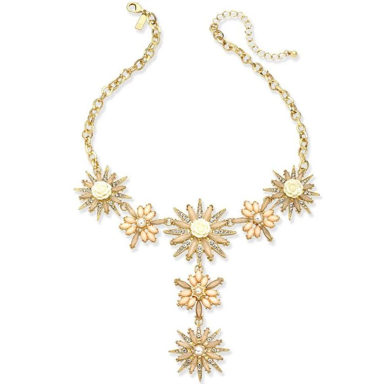 商品INC International|I.N.C. Gold-Tone Stone & Crystal Flower Y Necklace 15" + 3" extender, Created for Macy's,价格¥100,第1张图片