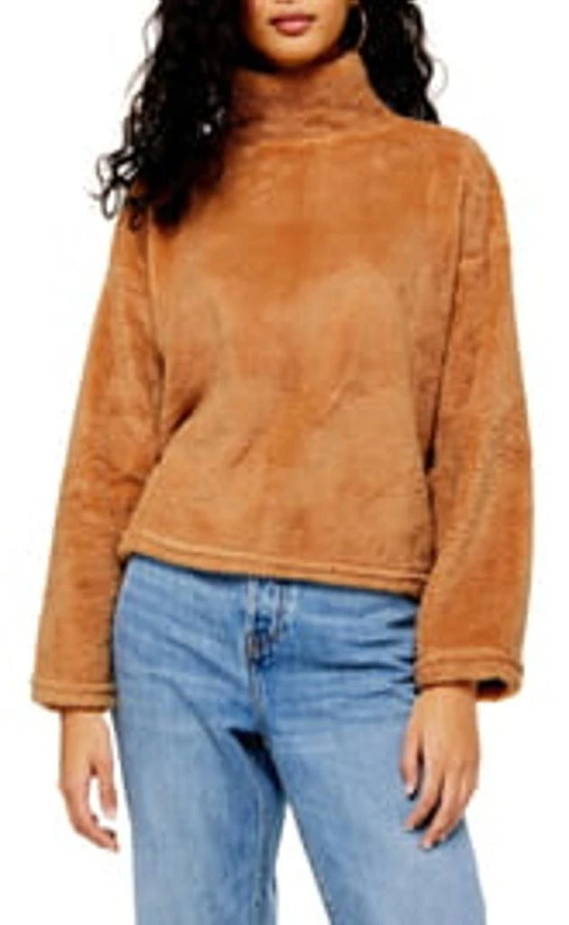 商品Topshop|泰迪羊毛漏斗领上衣,价格¥172,第1张图片