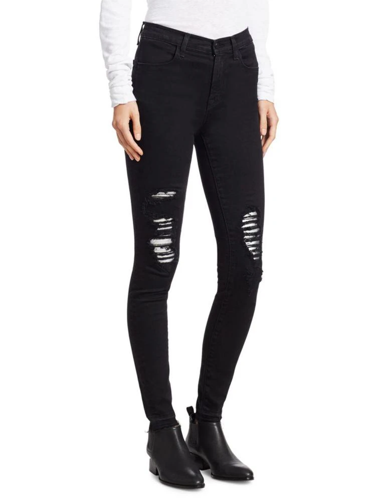 商品J Brand|Exclusive Maria High-Rise Metallic Patch Jeans,价格¥830,第3张图片详细描述