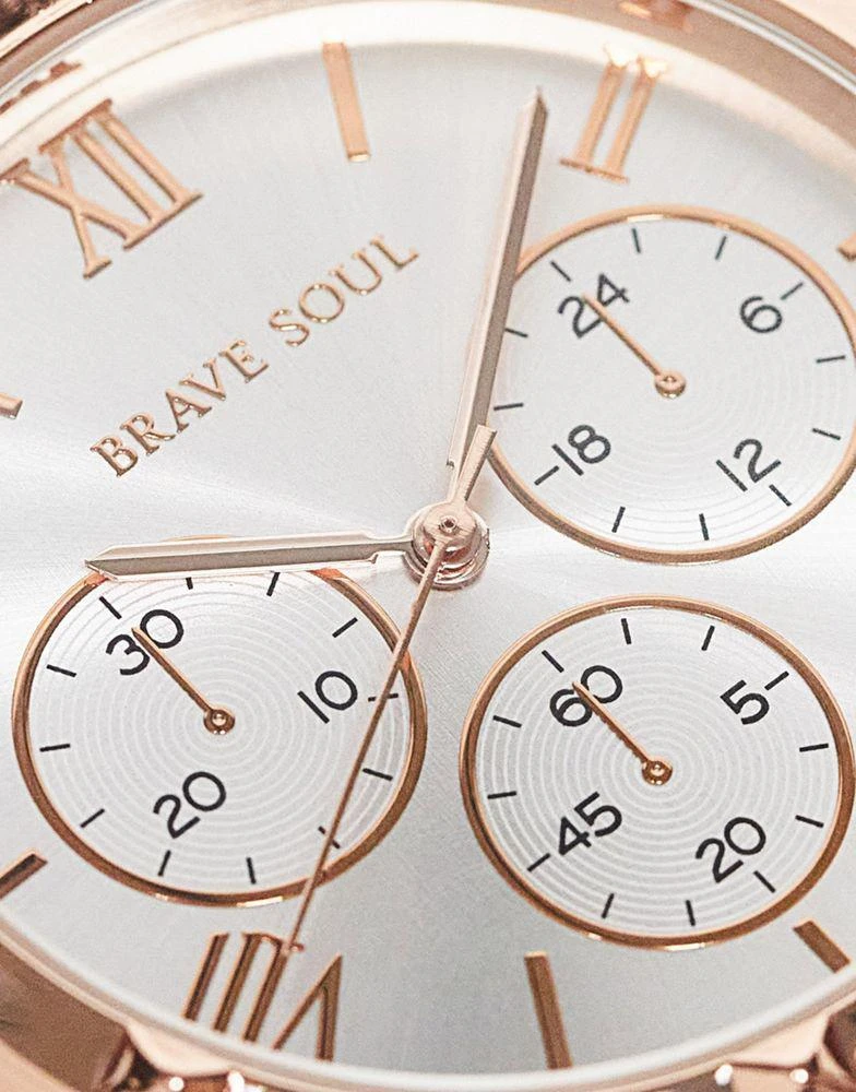 商品Brave Soul|Brave Soul multi-dial watch in faux snakeskin and rose gold,价格¥105,第3张图片详细描述