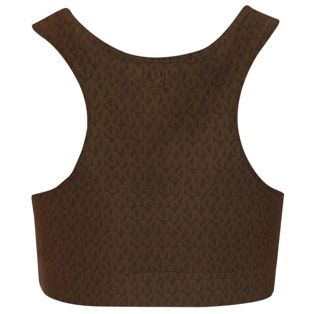 商品Michael Kors|Chocolate Brown Logo Crop Top,价格¥111,第3张图片详细描述