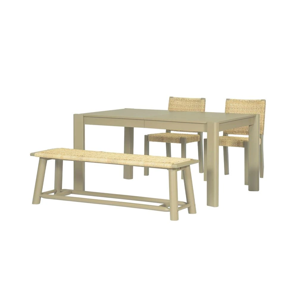 商品Streamdale Furniture|Streamdale Farmhouse Extendable Dining Set - Walnut & Champagne,价格¥9531,第4张图片详细描述