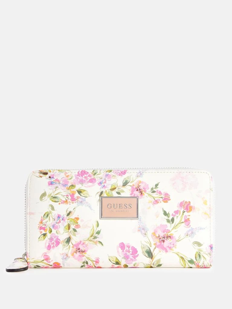 商品Guess Factory|Abree Logo Floral Saffiano Medium Zip-Around Wallet,价格¥239,第1张图片