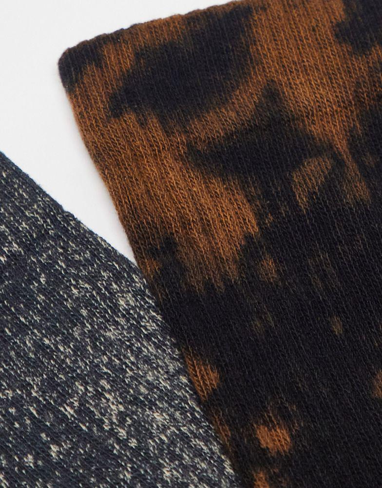 ASOS DESIGN 2 pack sports socks in black tie dye商品第4张图片规格展示