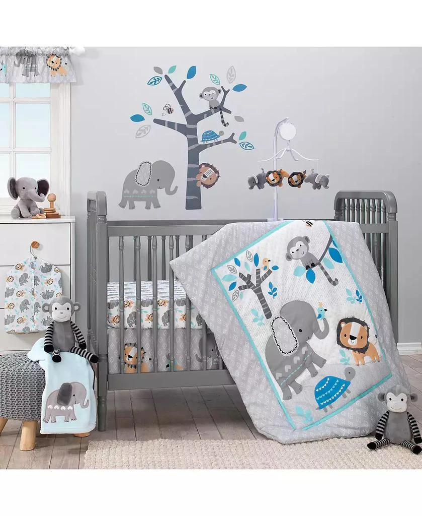 商品Bedtime Originals|Jungle Fun Gray/Blue Safari Elephant, Lion, and Monkey Tree Wall Decals,价格¥112,第3张图片详细描述