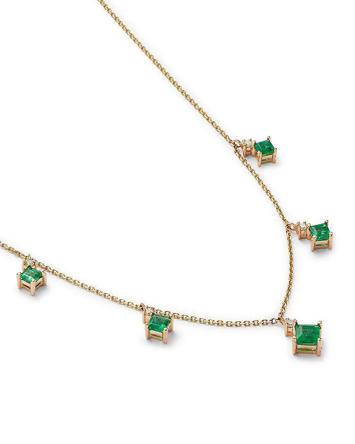 商品Bloomingdale's|Emerald & Diamond Droplet Necklace in 14K Yellow Gold, 16" - 100% Exclusive,价格¥23069,第3张图片详细描述