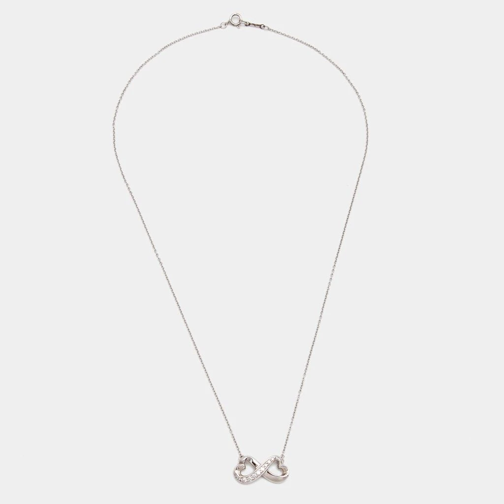 商品[二手商品] Tiffany & Co.|Tiffany & Co. Paloma Picasso Infinity Heart Diamond 18k White Gold Chain Necklace,价格¥4349,第2张图片详细描述