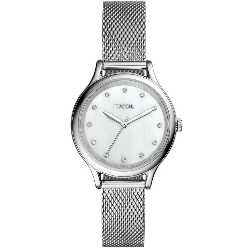 商品Fossil|Women's Laney Three Hand Stainless Steel Mesh Watch 34mm,价格¥772,第1张图片