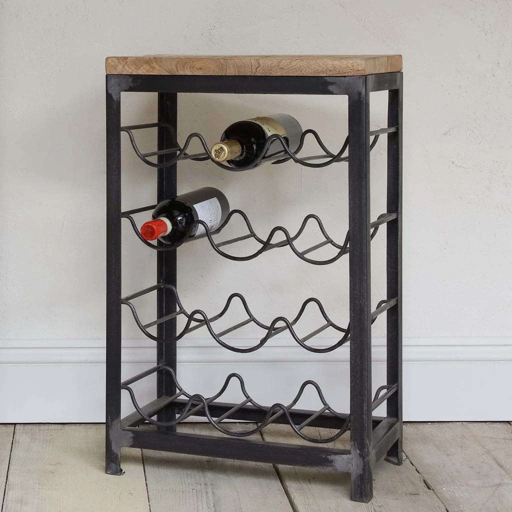 商品Nkuku|Obra Industrial Wine Rack - Mango Wood & Iron,价格¥1976,第2张图片详细描述