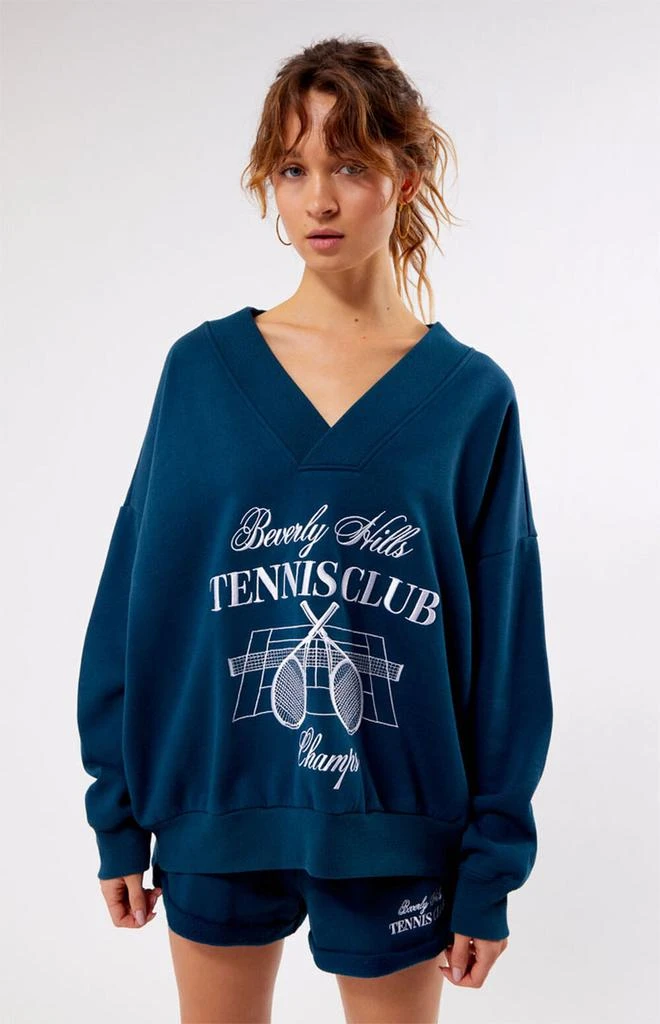 商品PacSun|Beverly Hills Tennis Club V-Neck Sweatshirt,价格¥364,第3张图片详细描述