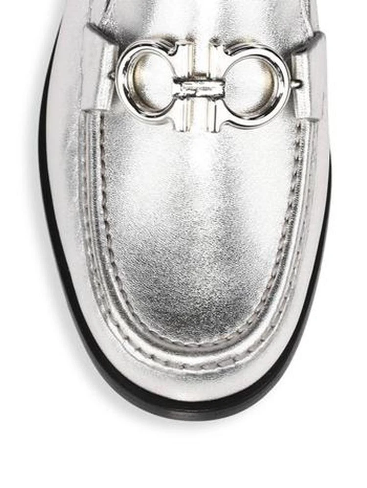 商品Salvatore Ferragamo|Rolo Metallic Leather Loafers,价格¥2262,第4张图片详细描述