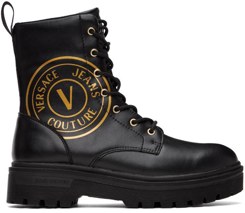 商品Versace|Black Logo Boots,价格¥1556,第1张图片