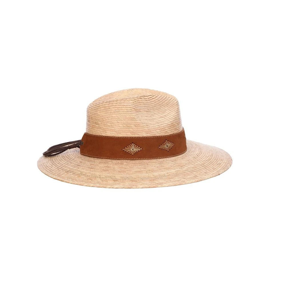 商品SCALA|Women's Braided Palm-Straw Safari Hat With Leather Band,价格¥800,第2张图片详细描述