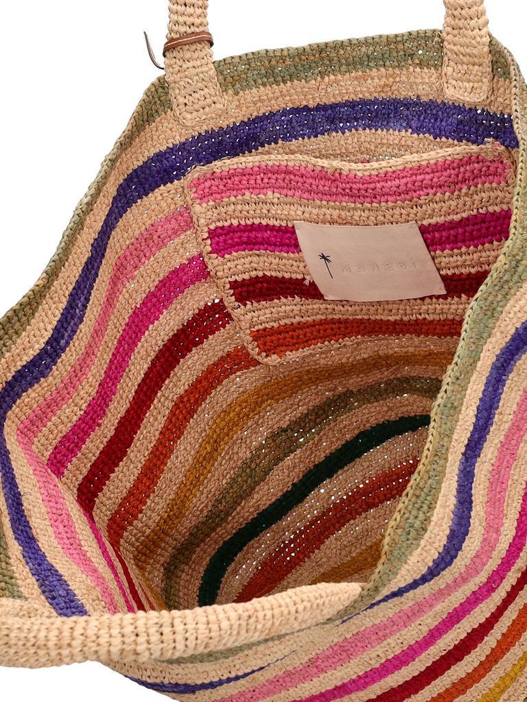 商品MANEBÍ|Summer Rainbow Striped Raffia Tote Bag,价格¥2030,第7张图片详细描述