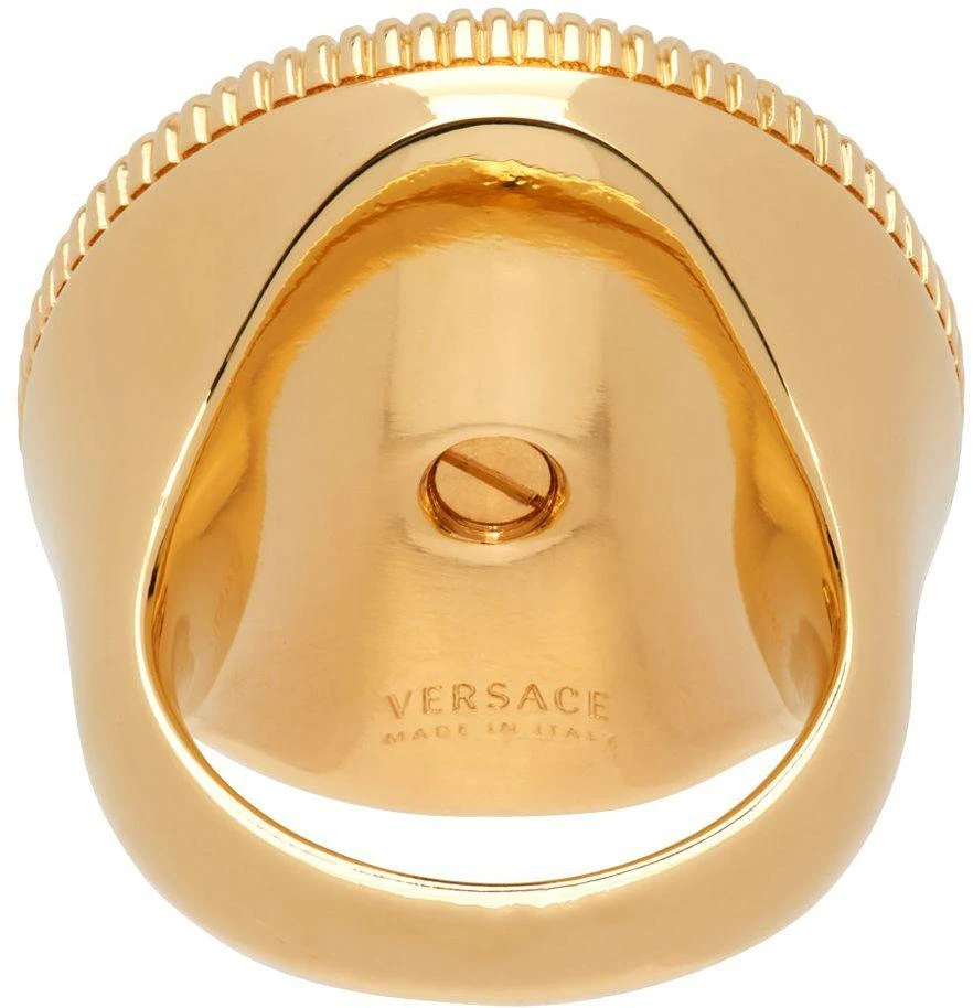 商品Versace|Gold & Blue Medusa Biggie Ring,价格¥985,第4张图片详细描述