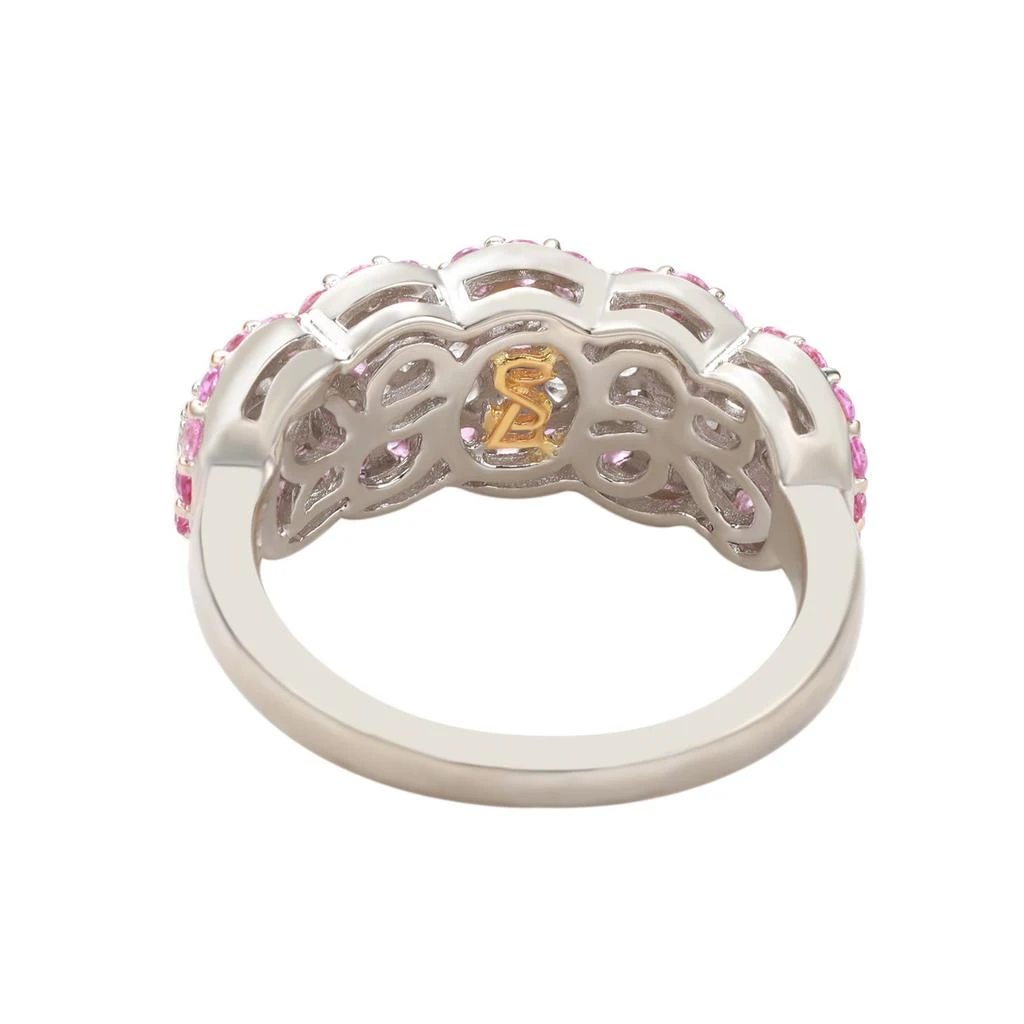 商品Suzy Levian|Sterling Silver 2.8ct TGW Pink Sapphire and .02ct Diamond Anniversary Band,价格¥2832,第2张图片详细描述