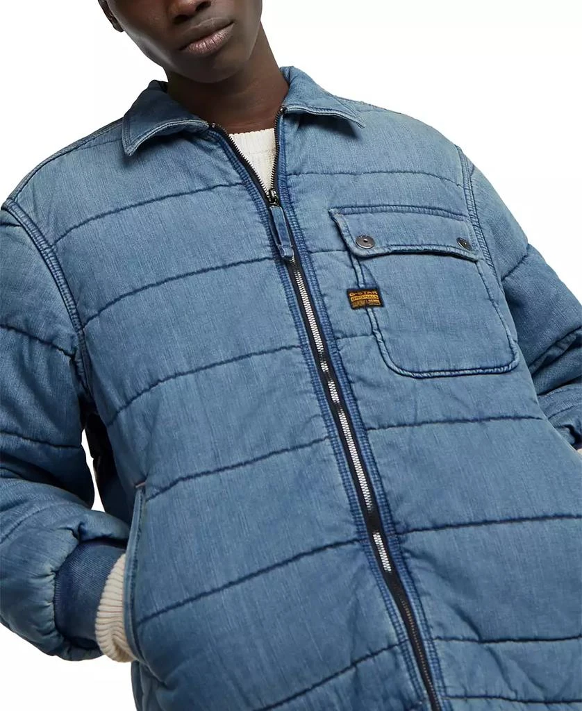 Men's Padded Zip-Front Denim Bomber Jacket 商品