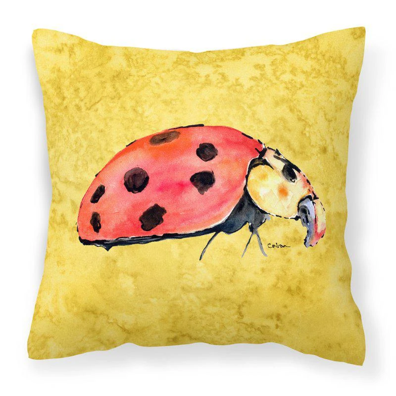 商品Caroline's Treasures|Lady Bug on Yellow Fabric Decorative Pillow 18 X 18 IN,价格¥352,第1张图片