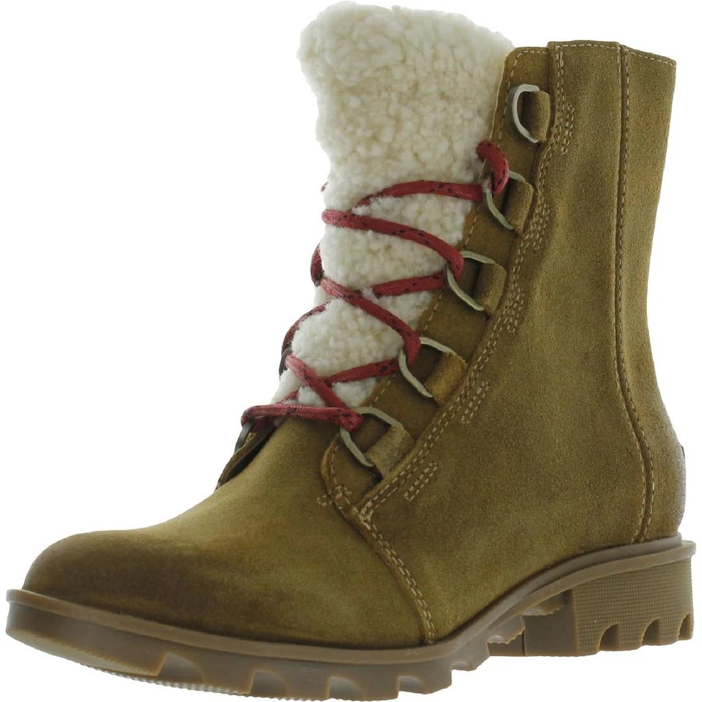商品SOREL|Sorel Womens Phoenix Short Lace Cozy Suede Shearling Combat Boots,价格¥367,第1张图片