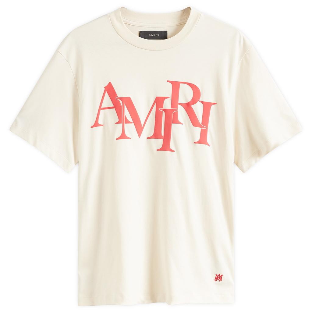 Tシャツ・カットソー AMIRI FW25 AMIRI STAGGERED LOGO TEE (AMJYTE1149 BLACK) AMIRI Staggered Logo T-shirt | Black | FARFETCH