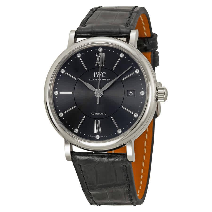 Portofino Automatic Diamond Black Dial Unisex Watch IW458102商品第1张图片规格展示