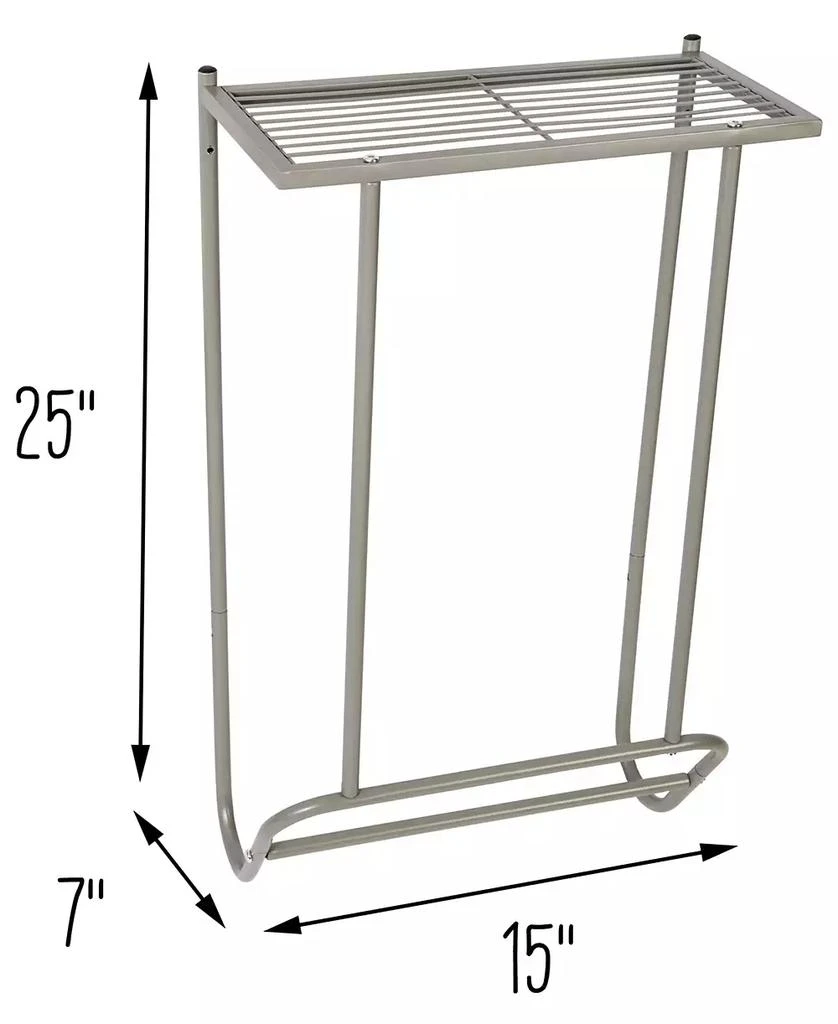 商品Honey Can Do|Steel Wall-Mounted Bathroom Towel Holder with Shelf,价格¥172,第4张图片详细描述