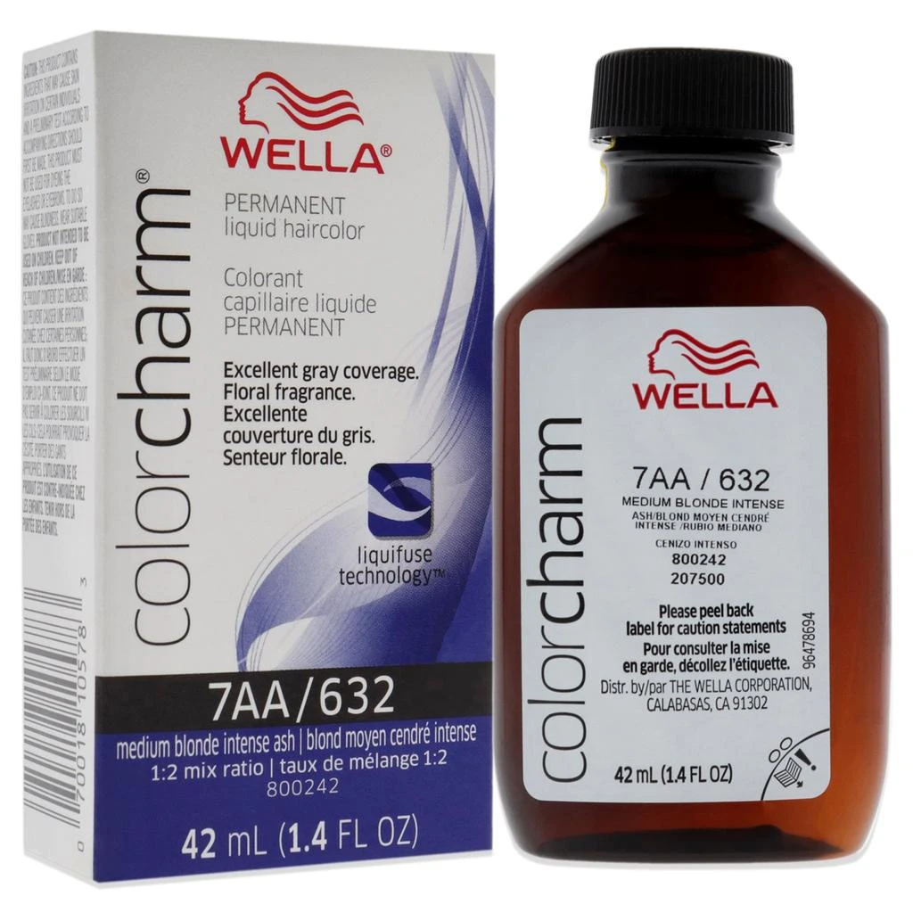 商品Wella|Color Charm Permanent Liquid Haircolor - 7AA 632 Medium Blonde Intense Ash by  for Unisex - 1.4 oz Hair Color,价格¥121,第3张图片详细描述