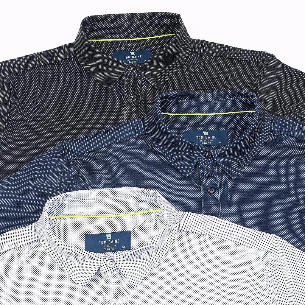 商品Tom Baine|Men's Performance Geometric Print Four-Way Stretch Golf Polo,价格¥236,第5张图片详细描述