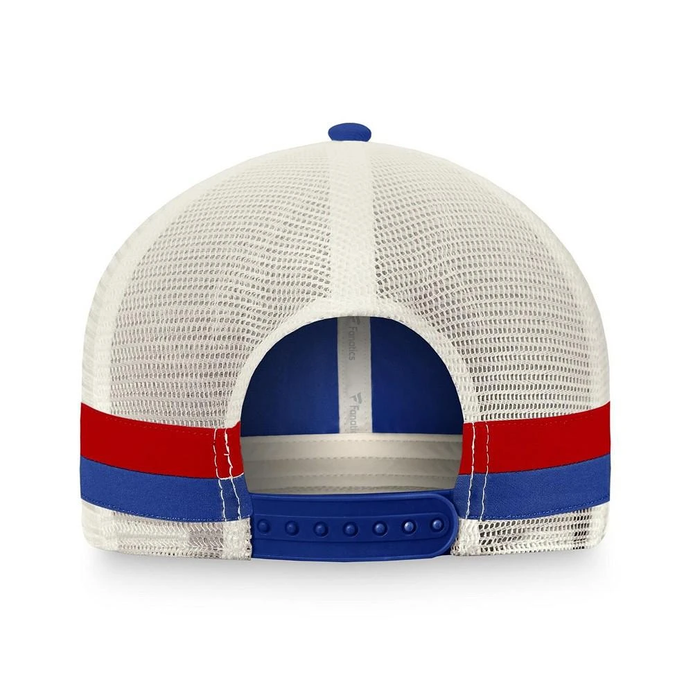 商品Fanatics|Men's Branded Royal, White Buffalo Bills Historic Logo Iconic Team Stripe Trucker Snapback Hat,价格¥152,第2张图片详细描述