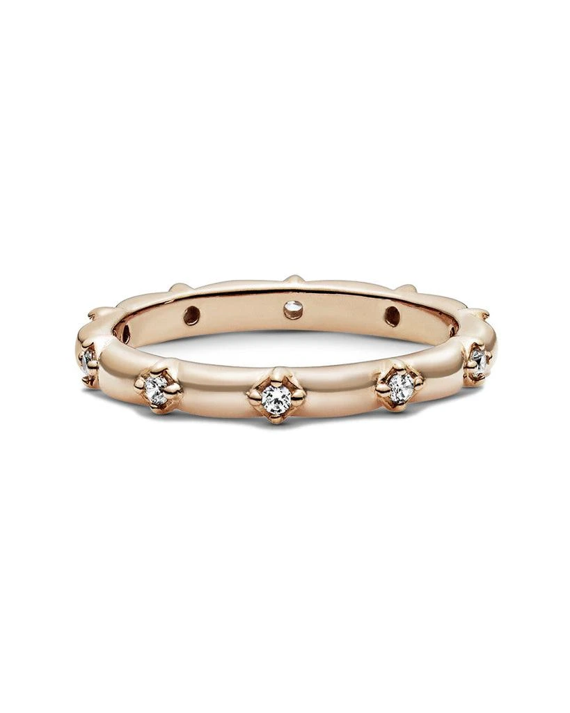 商品PANDORA|Pandora Jewelry Rose 14K Rose Gold Plated Flower Petals Band CZ Ring,价格¥191,第1张图片