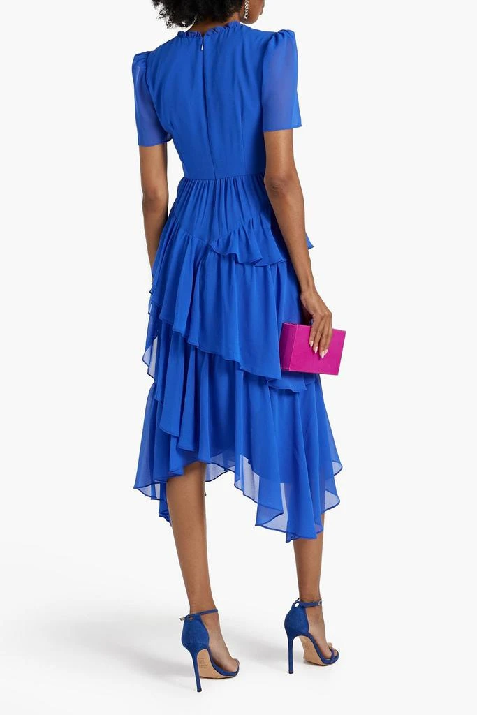 商品Badgley Mischka|Asymmetric tiered crepe dress,价格¥1636,第3张图片详细描述