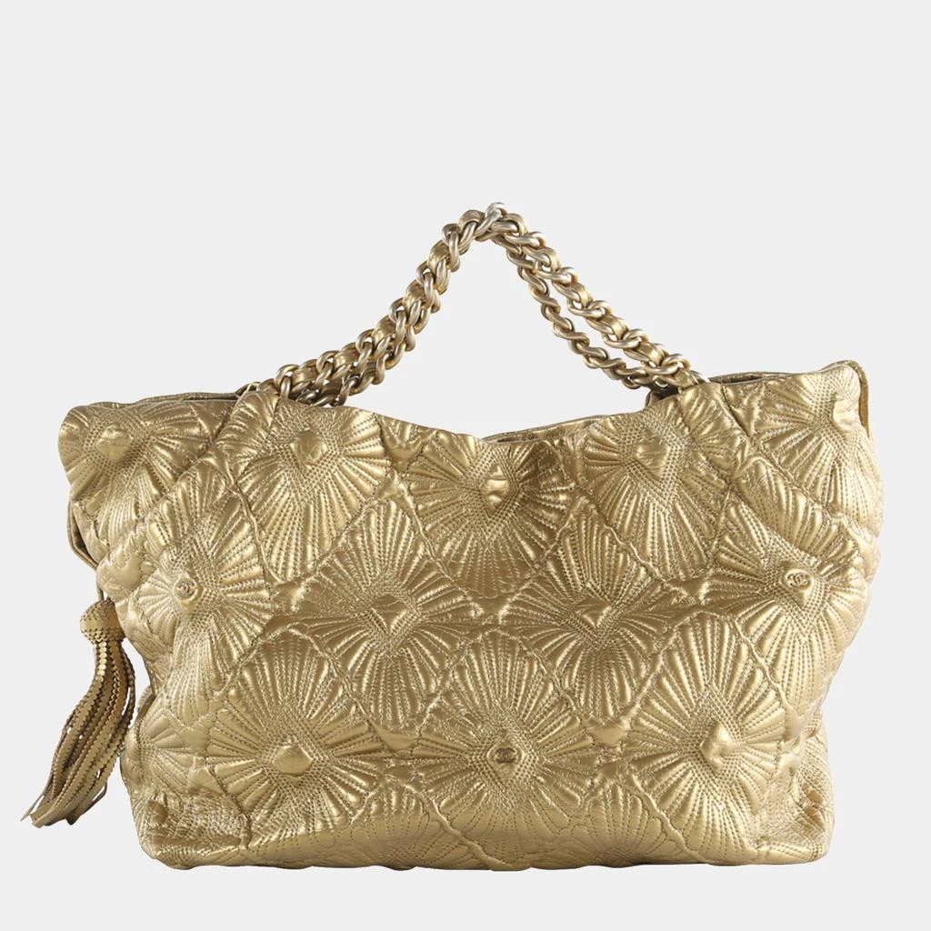 商品[二手商品] Chanel|Chanel Gold Calfskin Leather Embroidered Ca D'Oro Tote Bag,价格¥15361,第3张图片详细描述