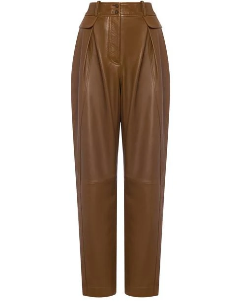 商品Alberta Ferretti|褶裥纳帕皮革长裤,价格¥12204,第1张图片
