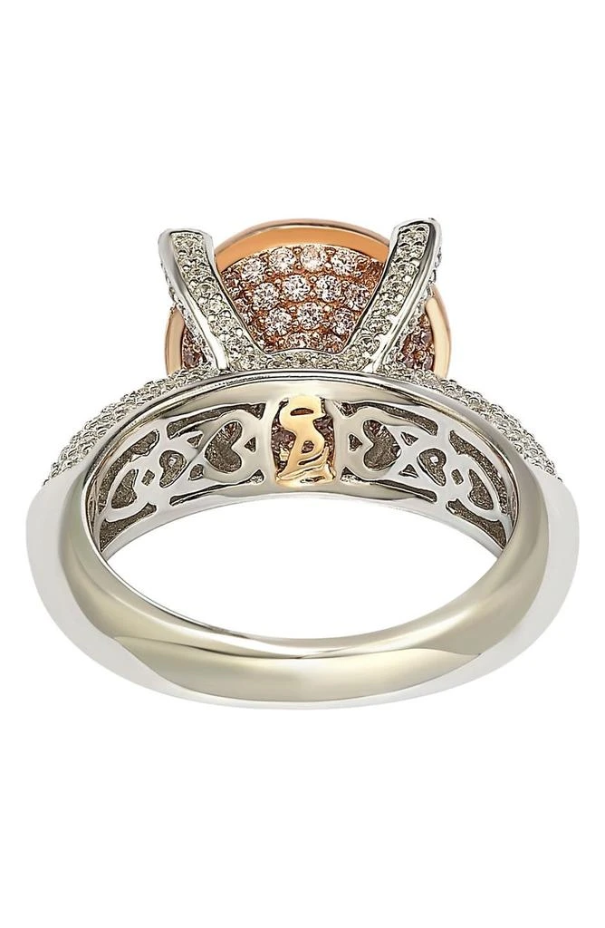 商品Suzy Levian|Sterling Silver & 14K Rose Gold Plated Pavé Pink CZ Ring,价格¥865,第2张图片详细描述