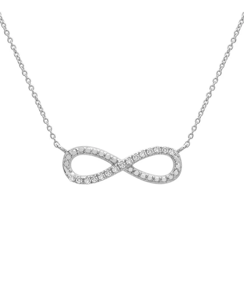 商品Macy's|Diamond Infinity 18" Pendant Necklace (1/10 ct. t.w.) in Sterling Silver,价格¥243,第1张图片