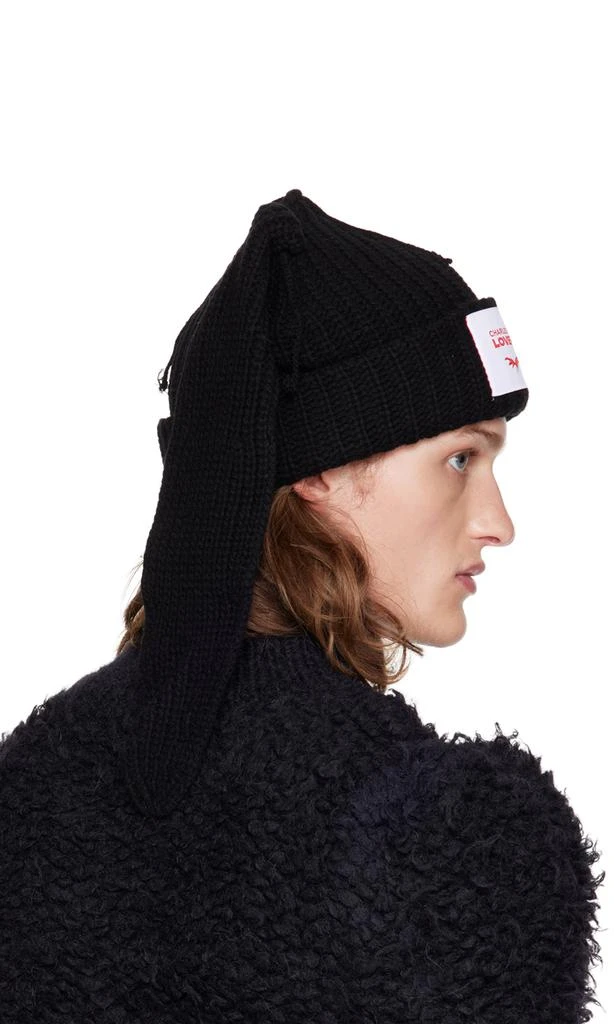 商品Charles Jeffrey Loverboy|Black Chunky Rabbit Beanie,价格¥1014,第3张图片详细描述