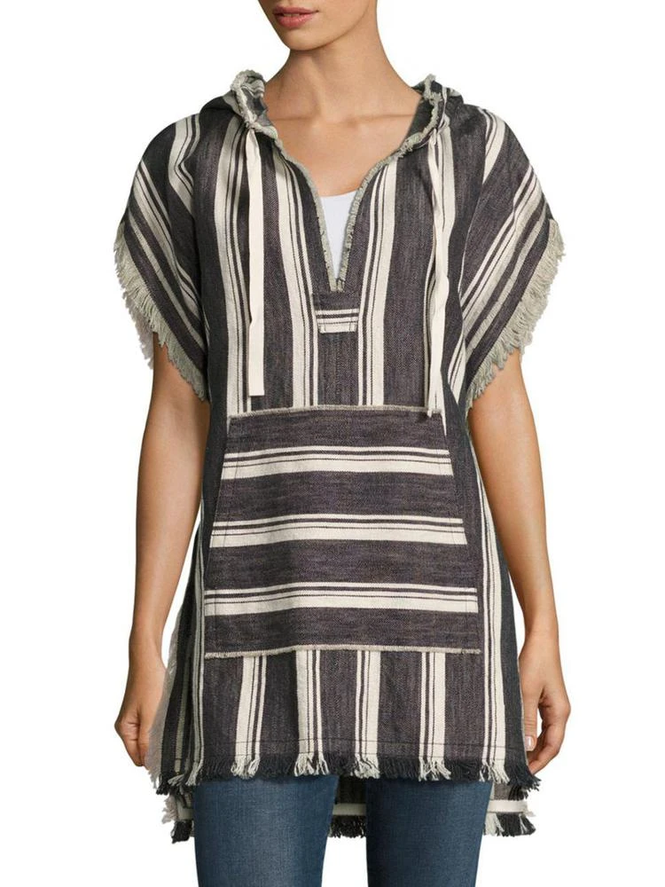 商品Theory|Asmid Striped Cotton & Linen Poncho,价格¥876,第1张图片