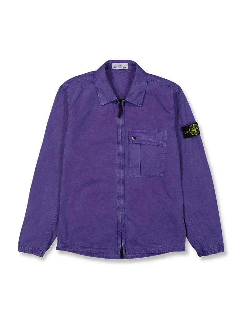 商品Stone Island|Compass-badge Zipped Shirt Jacket,价格¥2860,第1张图片