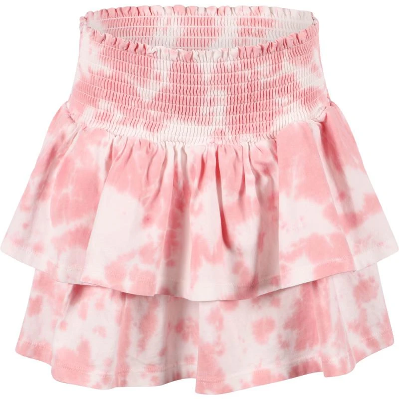 商品Munster|Tie dye tiered skirt in pink and white,价格¥363,第1张图片