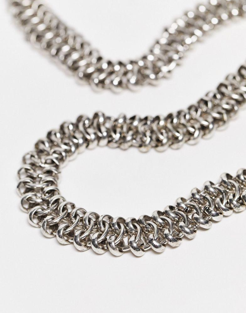 商品Reclaimed Vintage|Reclaimed Vintage unisex ultimate chunky chain necklace in silver,价格¥83,第4张图片详细描述