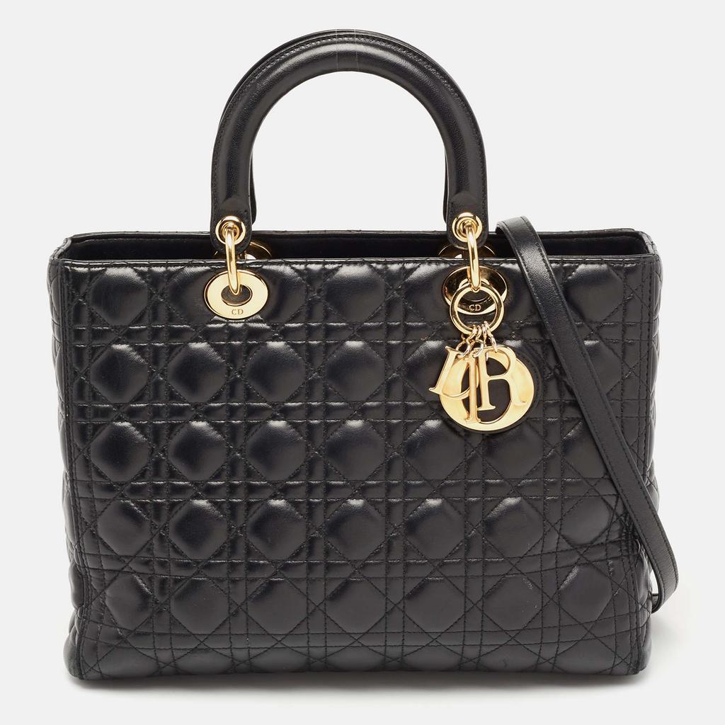 商品[二手商品] Dior|Dior Black Cannage Leather Large Lady Dior Tote,价格¥24285,第1张图片