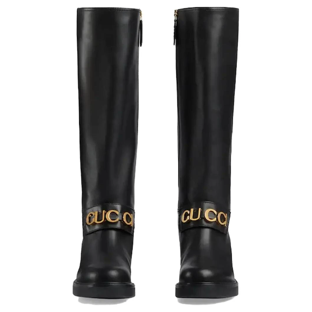 商品[国内直发] Gucci|古驰 时尚舒适 高筒靴 女款 黑色,价格¥10232,第5张图片详细描述