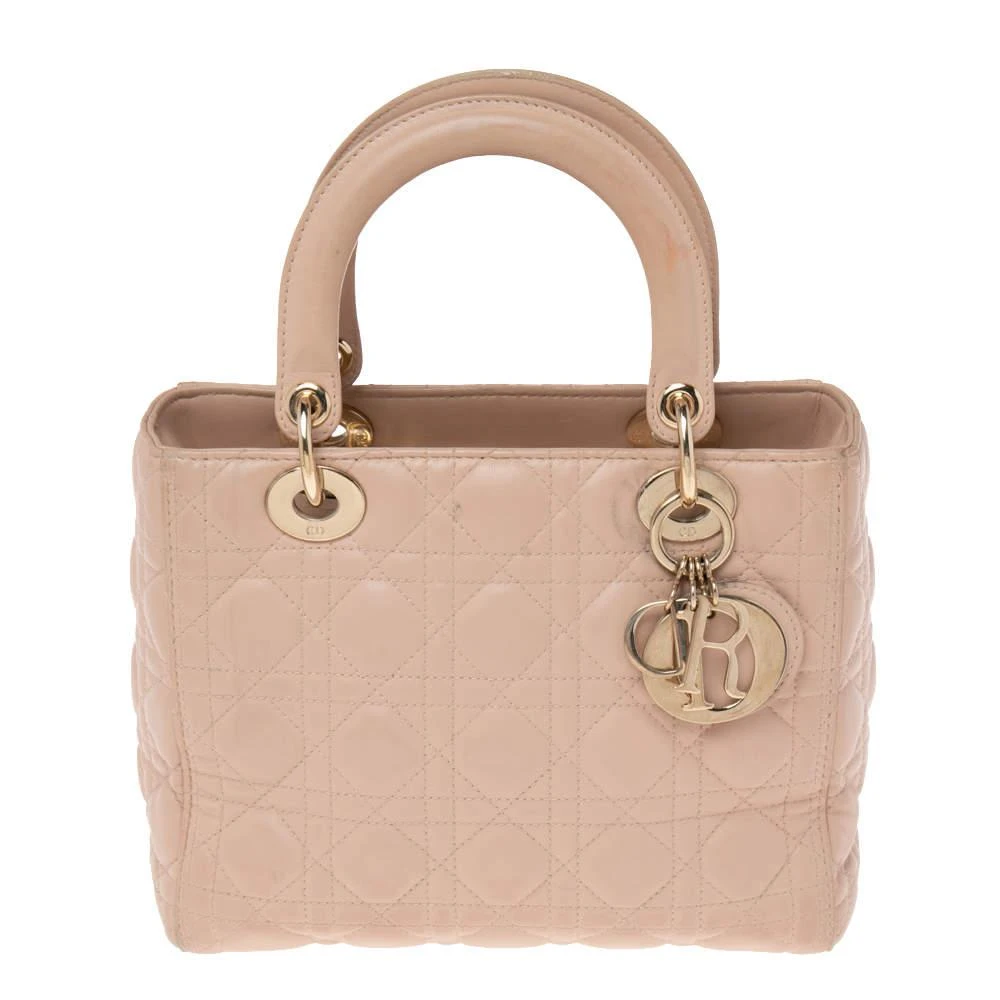 商品[二手商品] Dior|Dior Beige Cannage Leather Medium Lady Dior Tote,价格¥11161,第1张图片