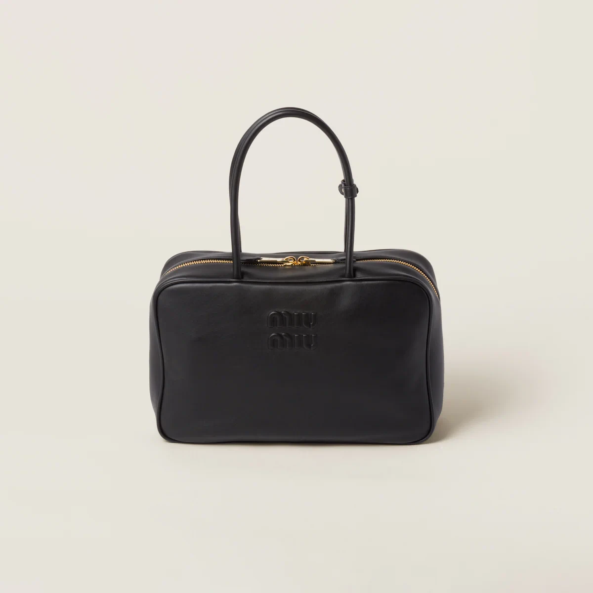 商品Miu Miu|【预售】 缪缪 24秋冬 女士 手提包 Sac à main en cuir 5BB117_2CRW_F0002_V_MON,价格¥23051,第1张图片