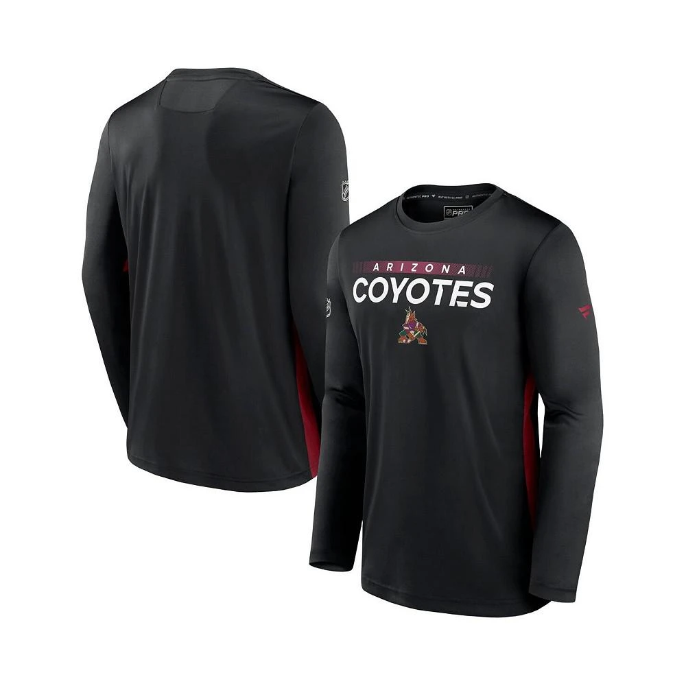 商品Fanatics|Men's Branded Black Arizona Coyotes Authentic Pro Rink Performance Long Sleeve T-shirt,价格¥425,第1张图片