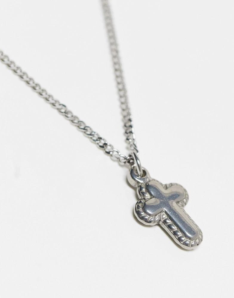 商品ASOS|ASOS DESIGN waterproof stainless steel necklace with mini cross pendant in silver,价格¥95,第4张图片详细描述