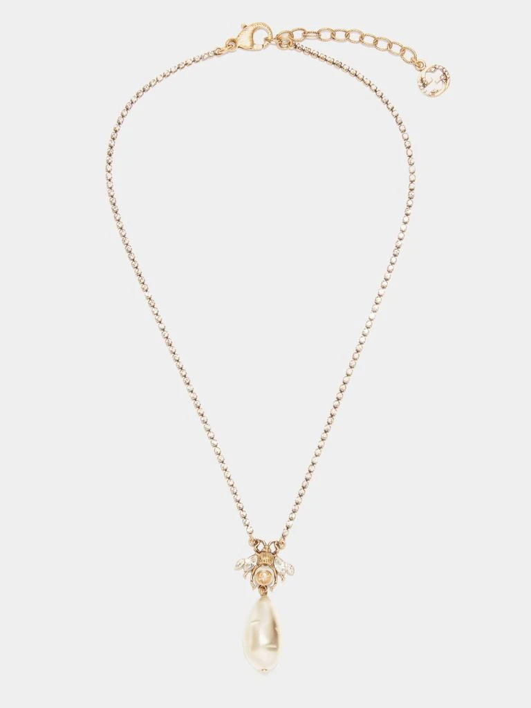 商品Gucci|Bee crystal-embellished faux-pearl necklace,价格¥5150,第5张图片详细描述