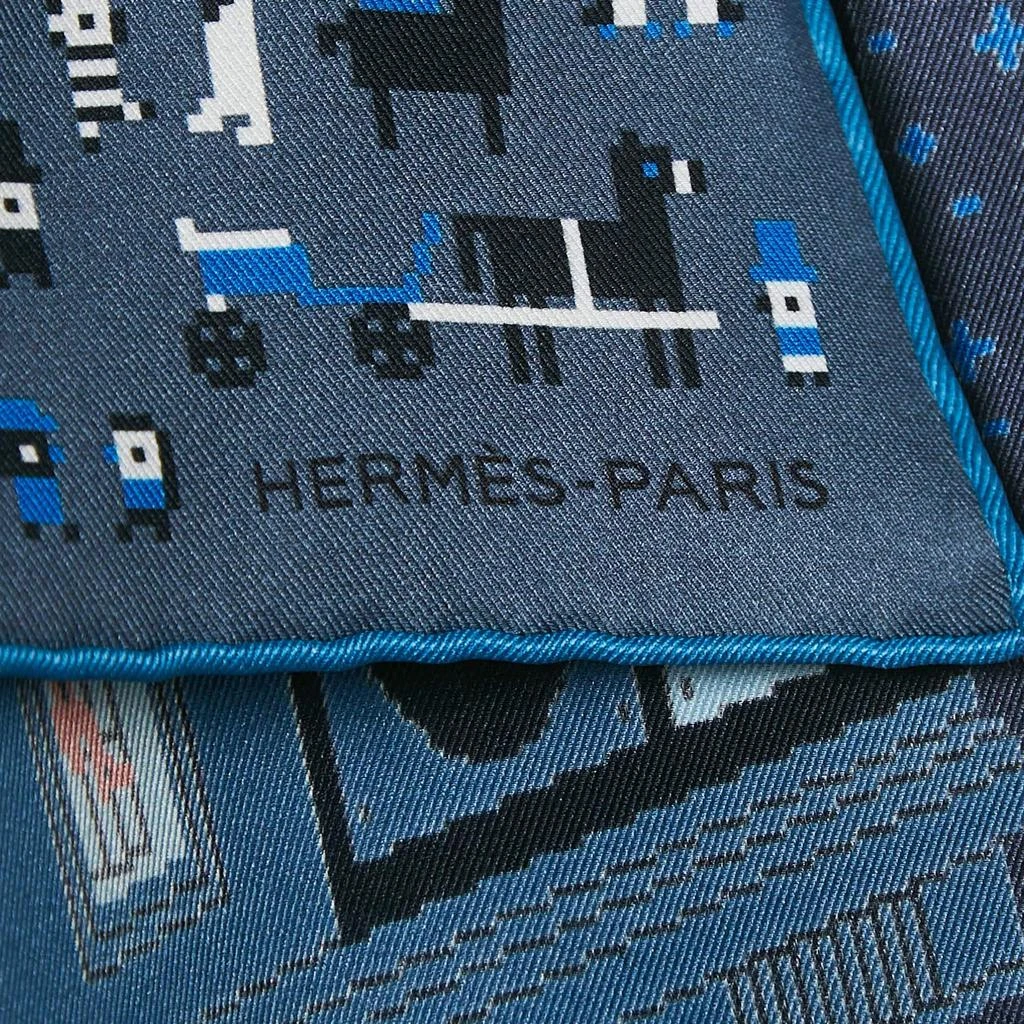 商品[二手商品] Hermes|Hermès Indigo/Marine Silk Faubourg Party Pocket Square,价格¥1949,第3张图片详细描述